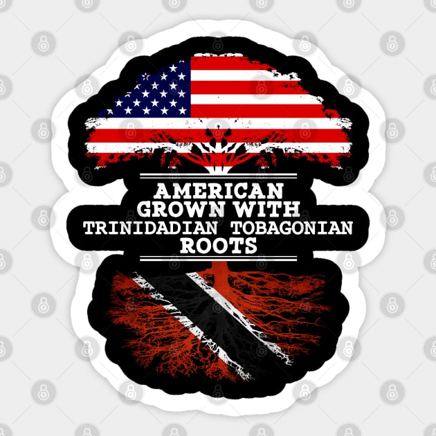 American Grown With Trinidadian Tobagonian Roots - Gift for Trinidadian Tobagonian From Trinidad and Tobago Sticker by Country Flags